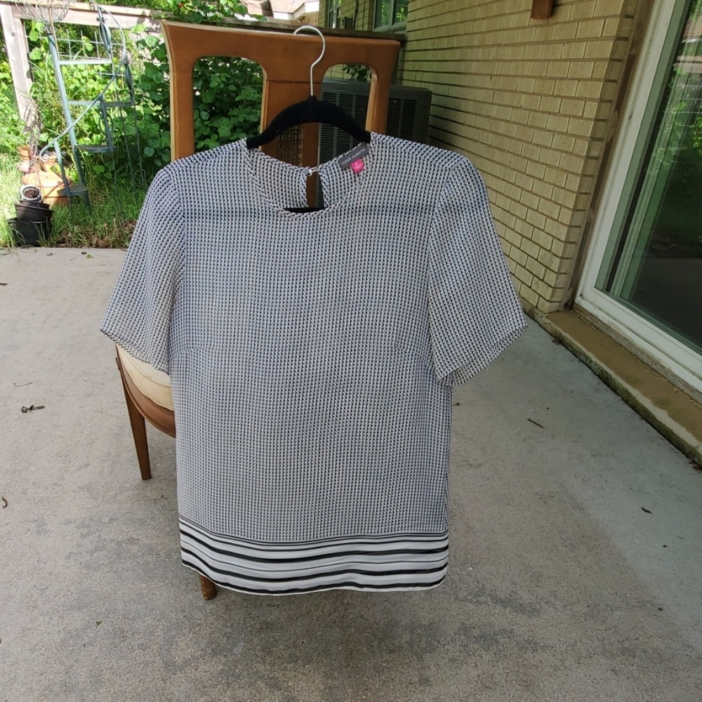 Black/Grey  Geometric Translucent Top